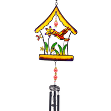 Load image into Gallery viewer, Wind Chime - Hummingbird and Birdhouse