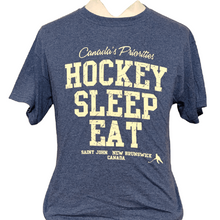 Load image into Gallery viewer, Tee Shirt - Canada&#39;s Priorities - Hockey, Sleep, Eat
