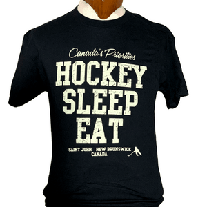 Tee Shirt - Canada's Priorities - Hockey, Sleep, Eat