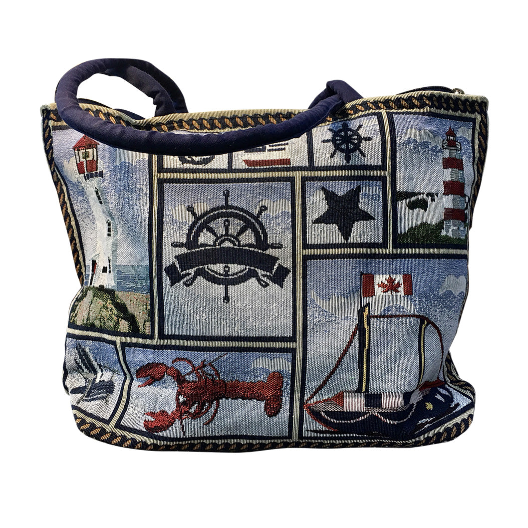 Tapestry Shopping Tote - Lighthouse and Helm (41821)