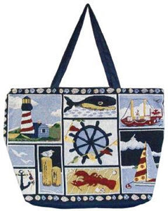 Tapestry Shopping Tote - Lobster and Whale (41761)