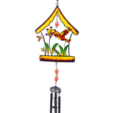 Load image into Gallery viewer, Wind Chime - Hummingbird and Birdhouse
