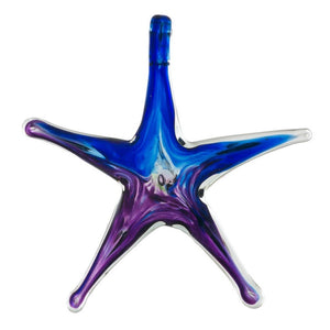 Wishing Star Blown Glass 4" - Purple / Blue